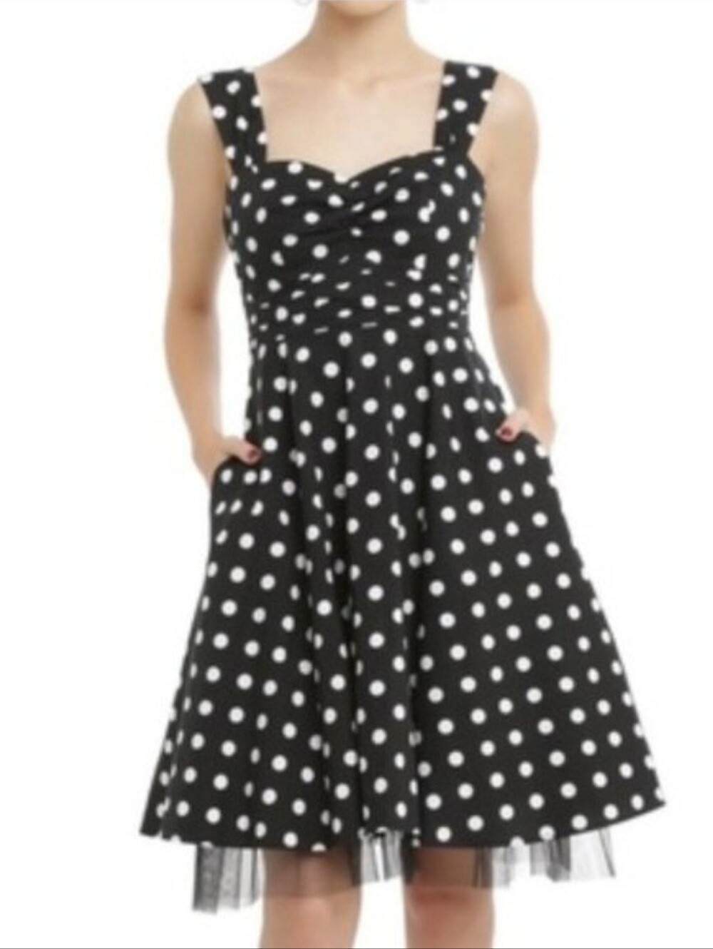 Women's Retro Hot Topic Polka Dot Swing Dress Size M Medium